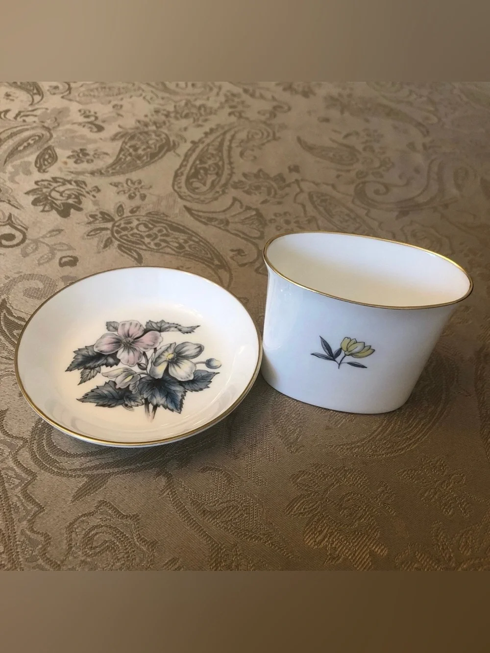 Vintage Royal Worcester Fine Bone China Toothpick Holder & Trinket Dish